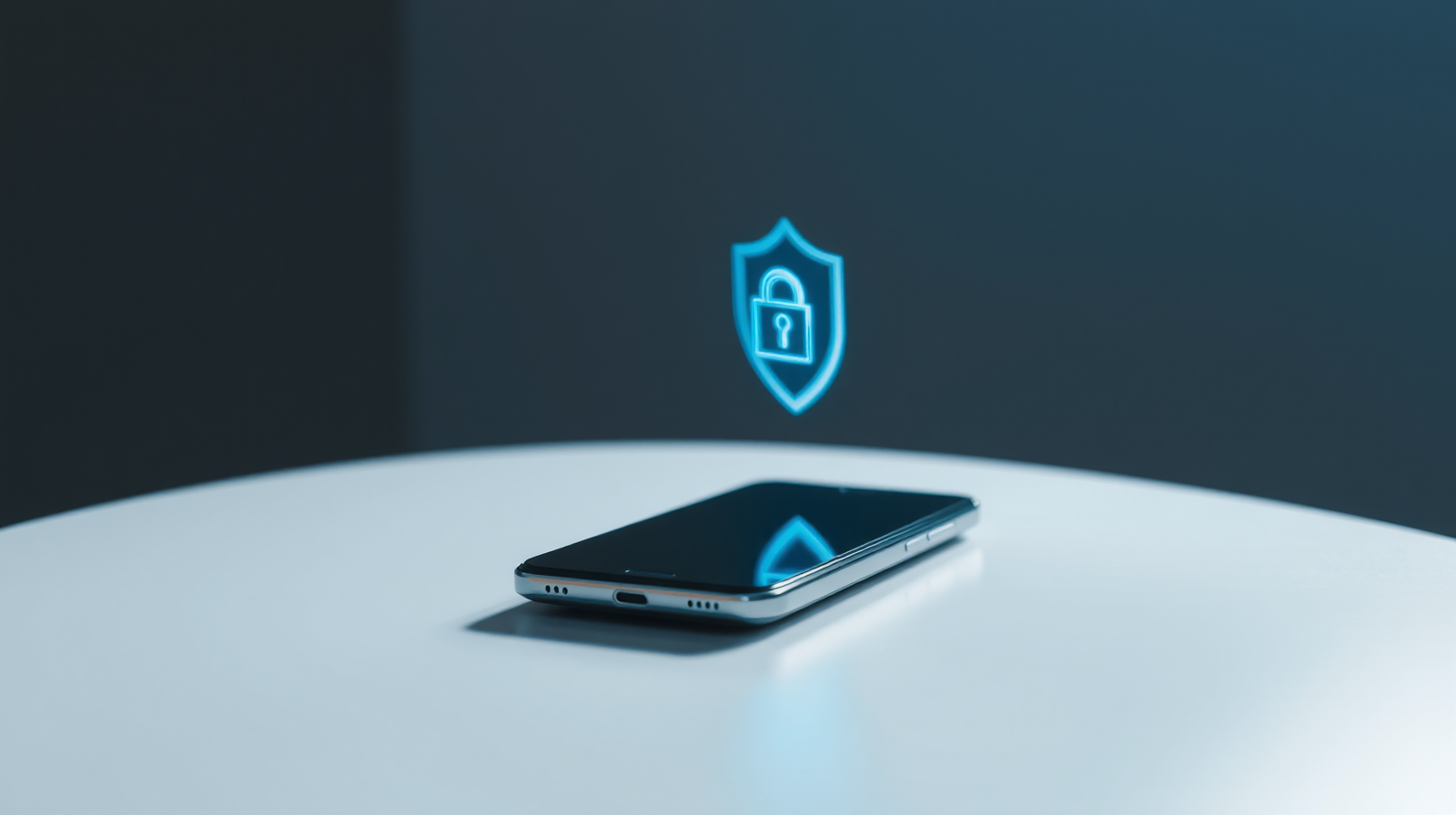 Smartphone protetto da scudo digitale trasparente, simbolo della privacy e zero data retention nei modelli AI
